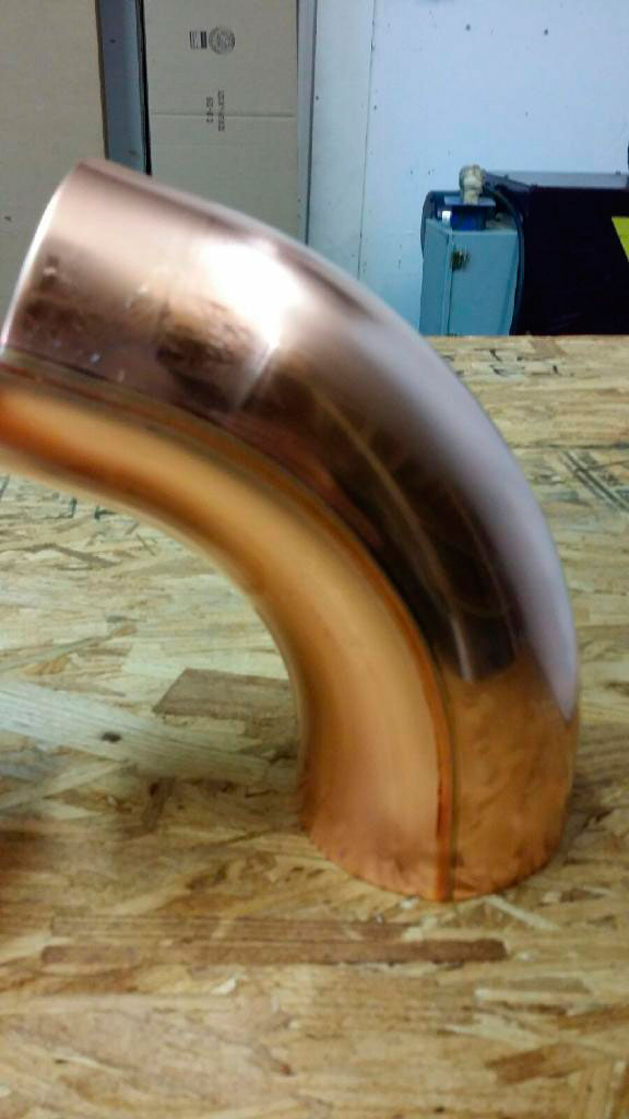 4" Round Copper Elbow with no crimps