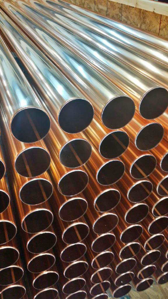 4" Round Copper Downspouts with only a welded seam