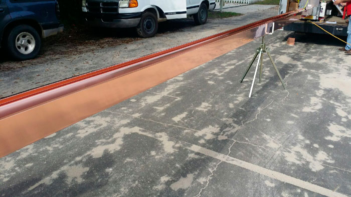 7" K-Style Seamless Copper Gutters